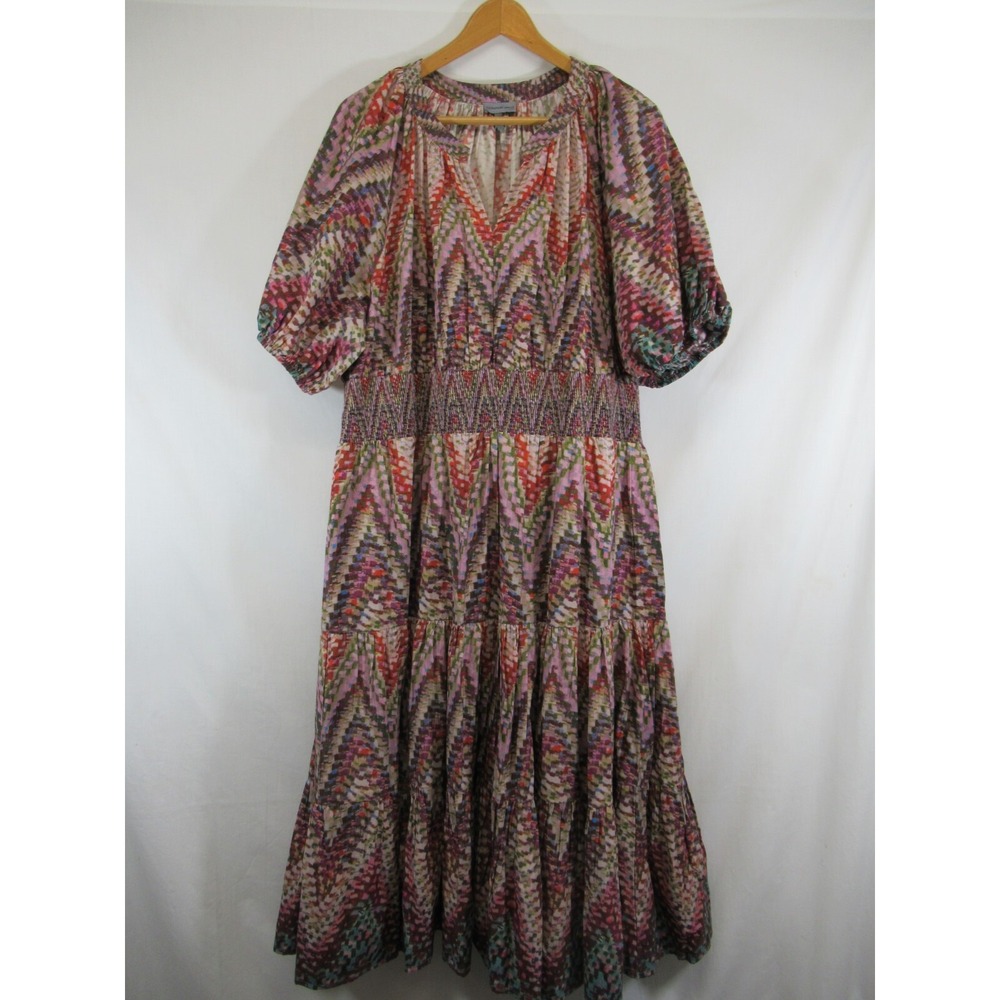 Conditions Apply Anthropologie Tiered Maxi Dress Plus Size 22W Puff Sleeve